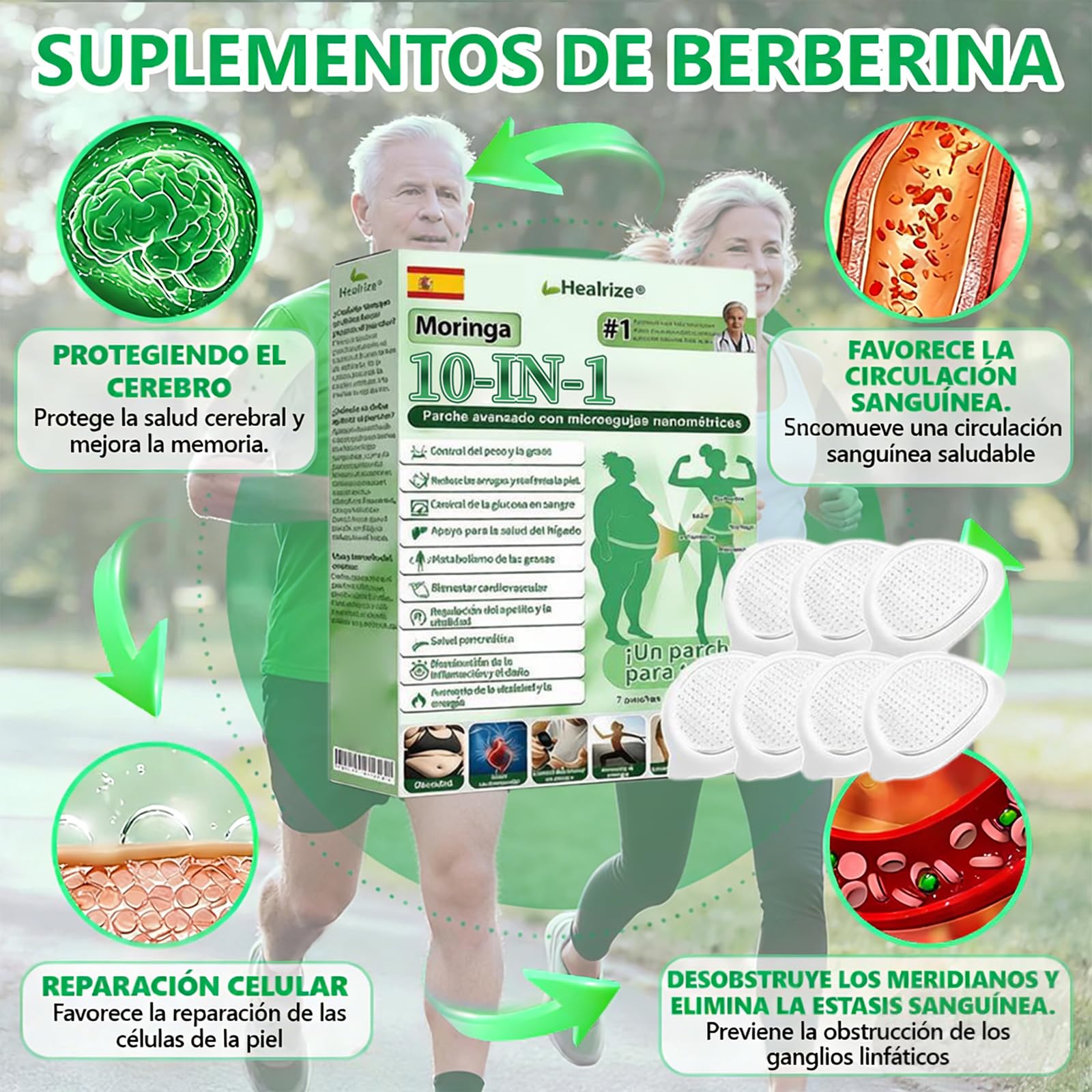 Healrize Moringa NAD+ Parche Avanzado, Healrize Parches, para hombres y mujeres (2 Caja) — view 6
