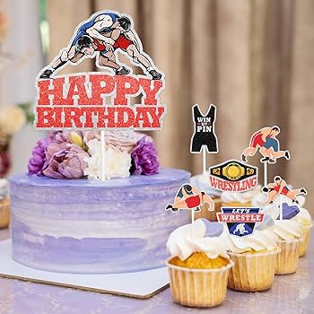 Amazon.co.jp: キッズレスラーハッピーバースデーケーキトッパー7個