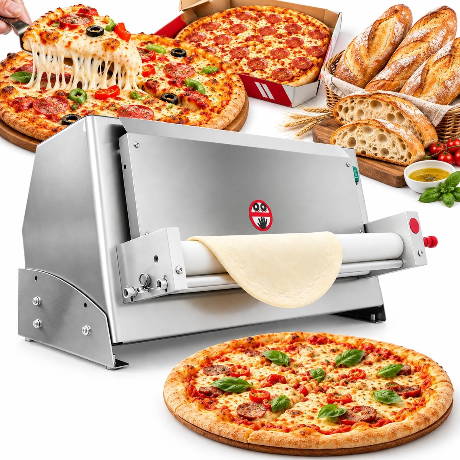 Máquina eléctrica de la prensa de masa de pizza, salida de 260 PC/hora