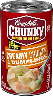 Campbell's Chunky Creamy Chicken and Dumplings Soup, 18.8 oz Can - Hearty 16g Protein Chicken Soup