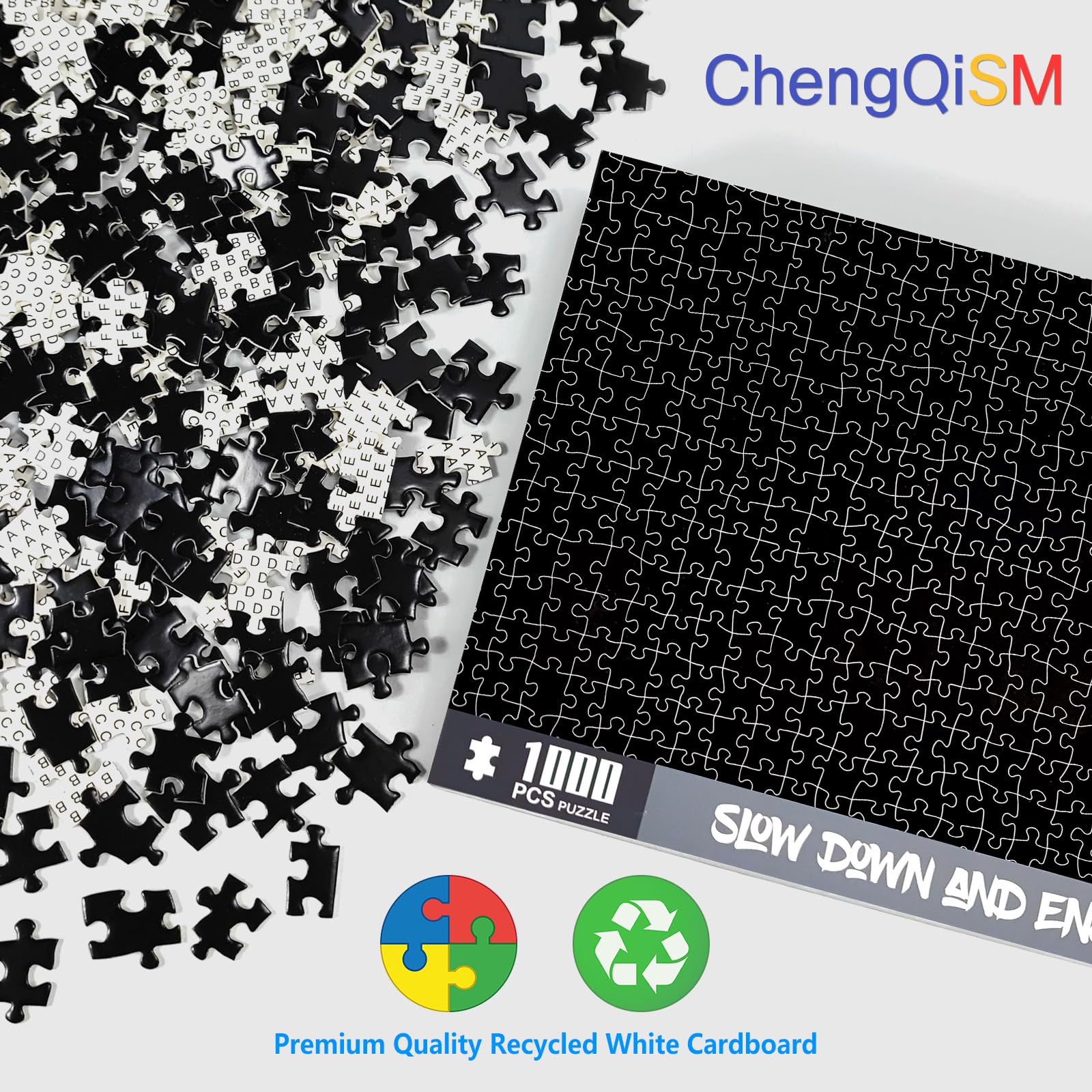 Amazon.com: CHengQiSM 1000 Piece Puzzle for Adults, Black Jigsaw