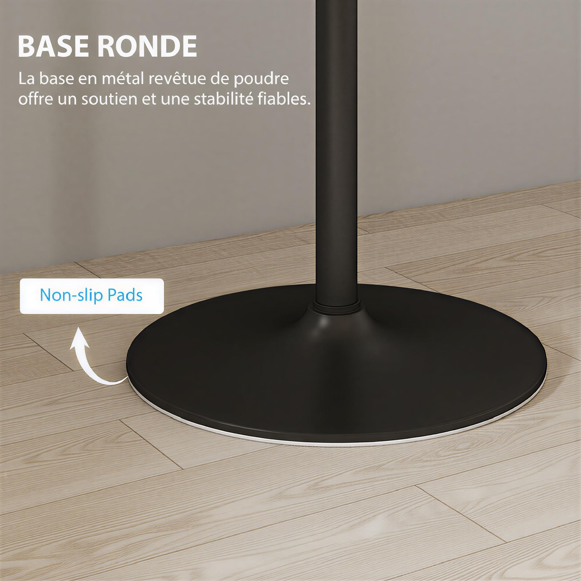 HOMCOM Table à Manger Table de Cuisine 4 per. Base Ronde 70 x 70 cm Blanc