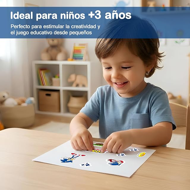 Foto 6 de 8 de Bloc de Pegatinas con Más de 500 Pegatinas para Niños +3 Años, 8 Hojas de Pegatinas Infantiles de Varias…