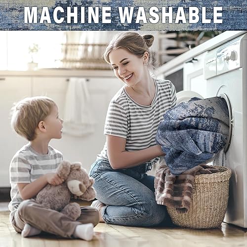 Miniatura 4 de Alfombra de área para sala de estar alfombra de 5 x 7 pies para dormitorio, lavable a máquina con respaldo antideslizante, no se desprende,