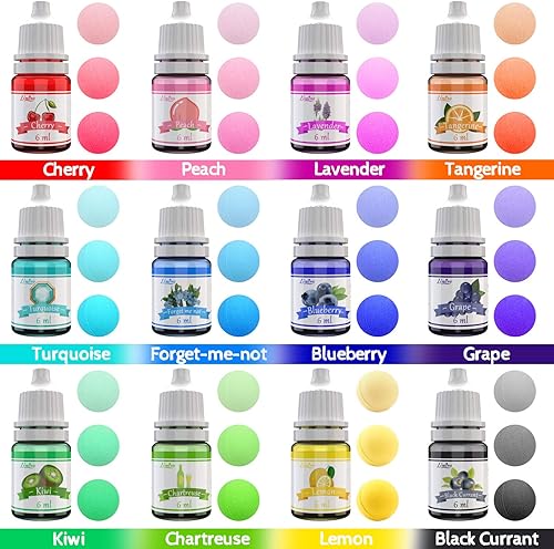 Miniatura 2 de Limino Tinte de jabón de bomba de baño de 12 colores, seguro para la piel, colorante de grado alimenticio para suministros de fabricación de jabón,