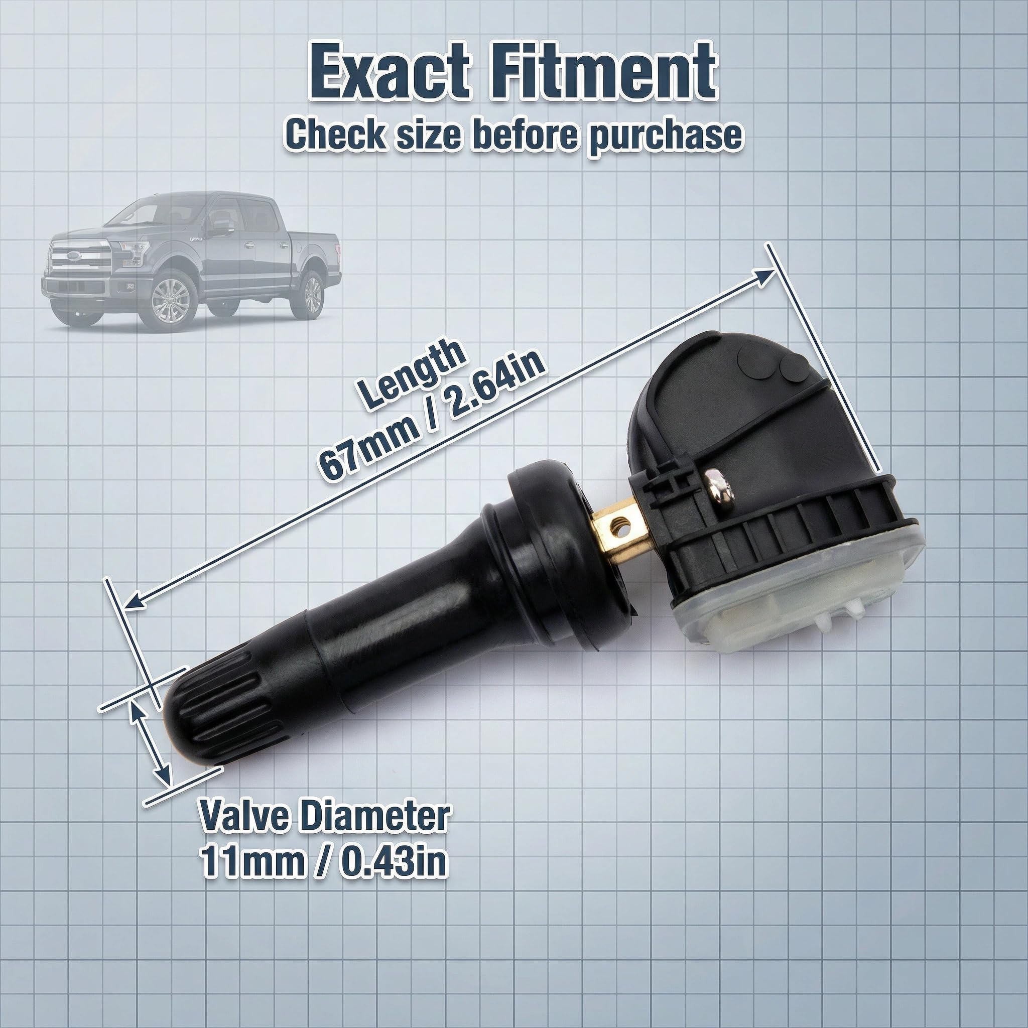 TPMS35 Système de surveillance de la pression des pneus de rechange programmé 315 MHz, Capteur PMH