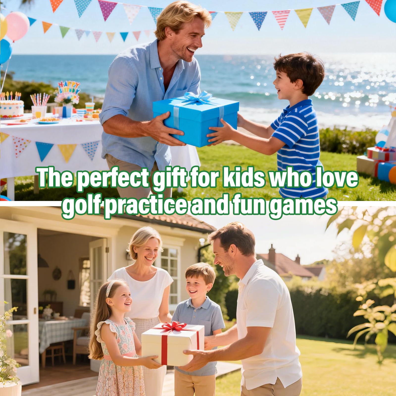 Golf Pool Toy, Minigolf Set, Pool Spielzeug Sticky Ball Included, Durable Material, Easy Setup, Minigolf Garten mit Golfschläger 12 Bälle, Putting Matte, Poolspielzeuge für Kinder Erwachsene