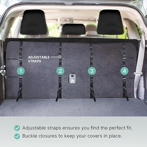 Miniatura 6 de FH Group Juego completo de fundas de asiento de automóvil de piel sintética de alta calidad, compatible con bolsa de aire, fundas de asiento gris