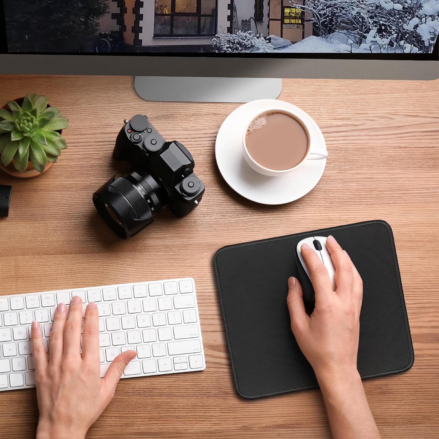 24 Pcs Computer Mouse Pad,Gaming Mouse Pads with Non-Slip Rubber Base,Mousepads Bulk with Stitched Edges for Gaming,Office,Home(10.2x8.2 Inch,Black) - Image 7