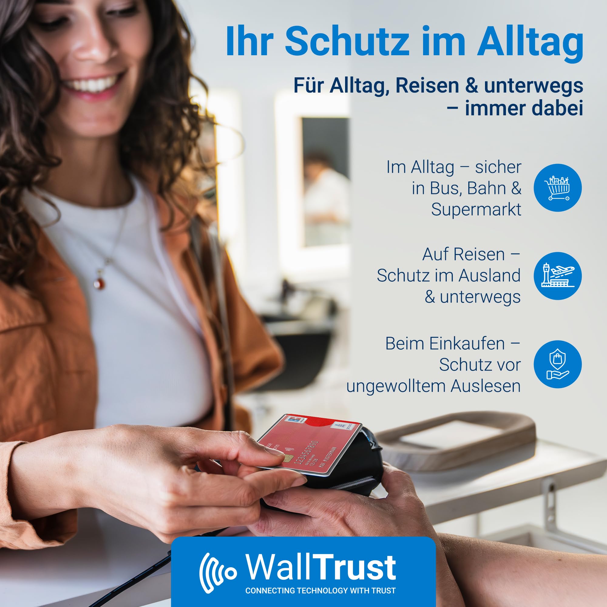 WallTrust RFID NFC Blocker Protective Cover - Pokrowiec ochronny na karty kredytowe, zestaw 3 sztuk, przezroczysta twarz, przezroczysty matowy, Jeu de 6, Klasyczny