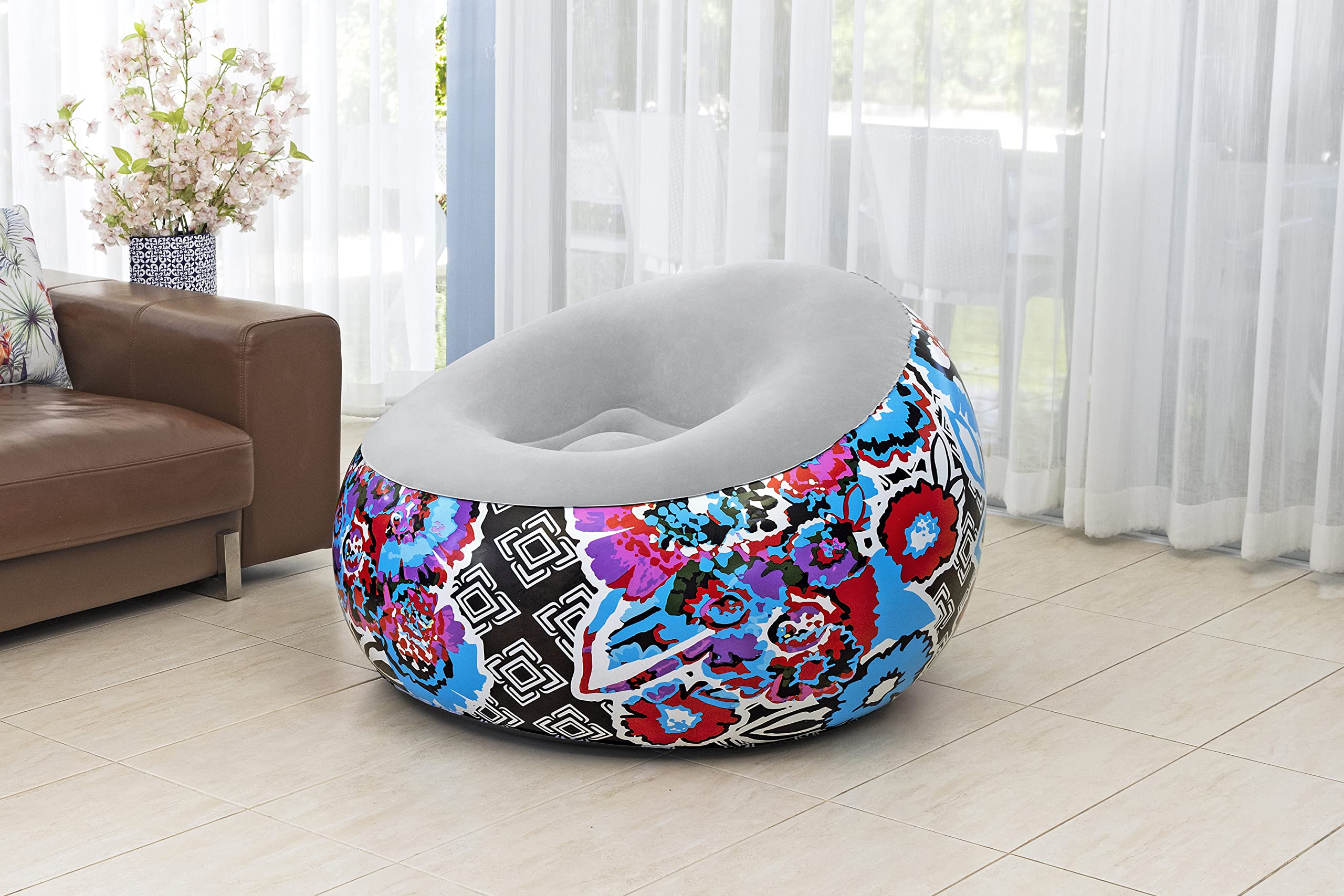 Bestway Inflate A Łóżko Dmuchane, Wielokolorowy, 112 x 112 x 66 cm