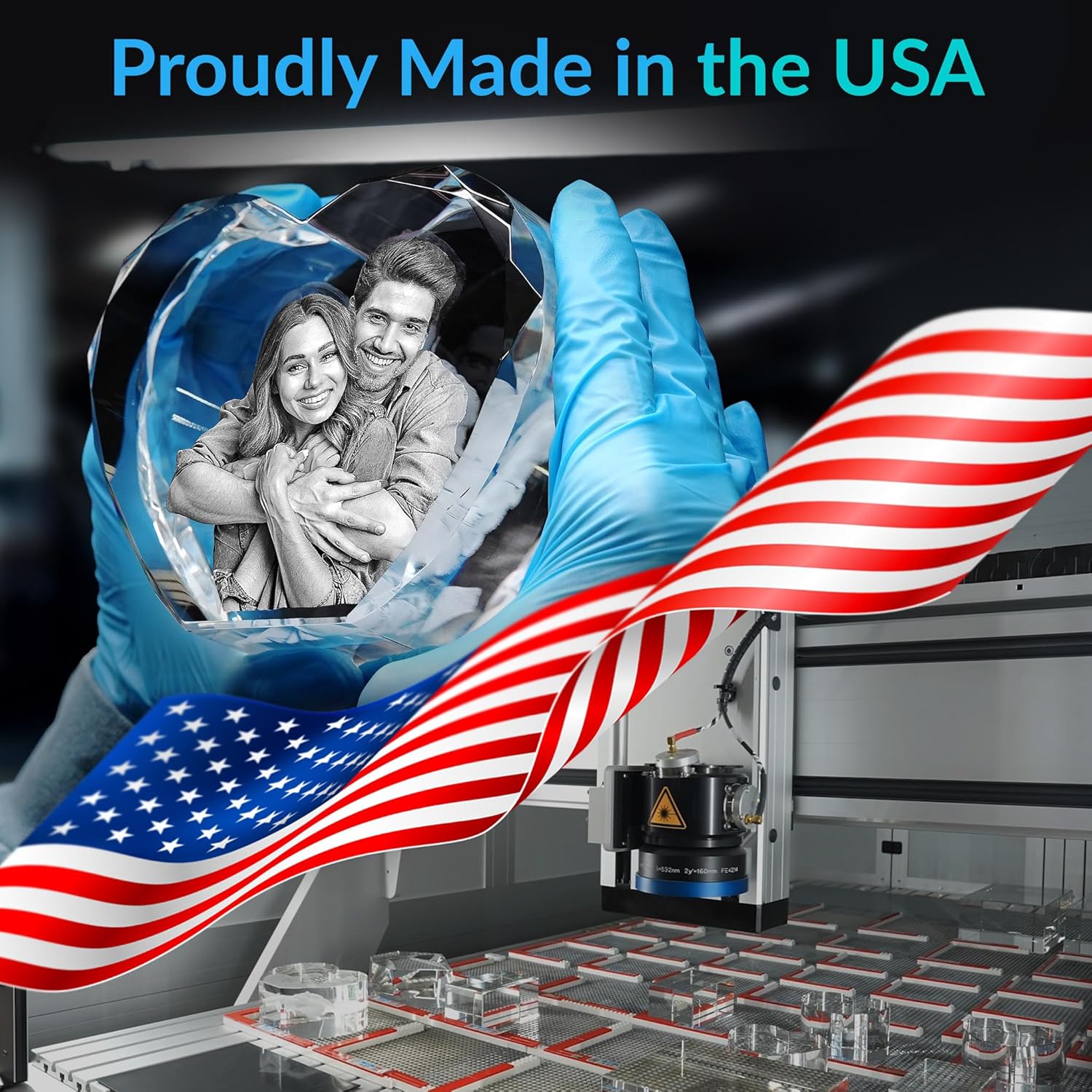 ArtPix 3D Crystal Photo, Valentines Day Personalized Gifts for Women, Wife, Men, Her, Him, Great V-Day Custom Gift With Your Own Photo, Customized Glass 3D Laser Etched Picture Wedding - Heart - Image 5