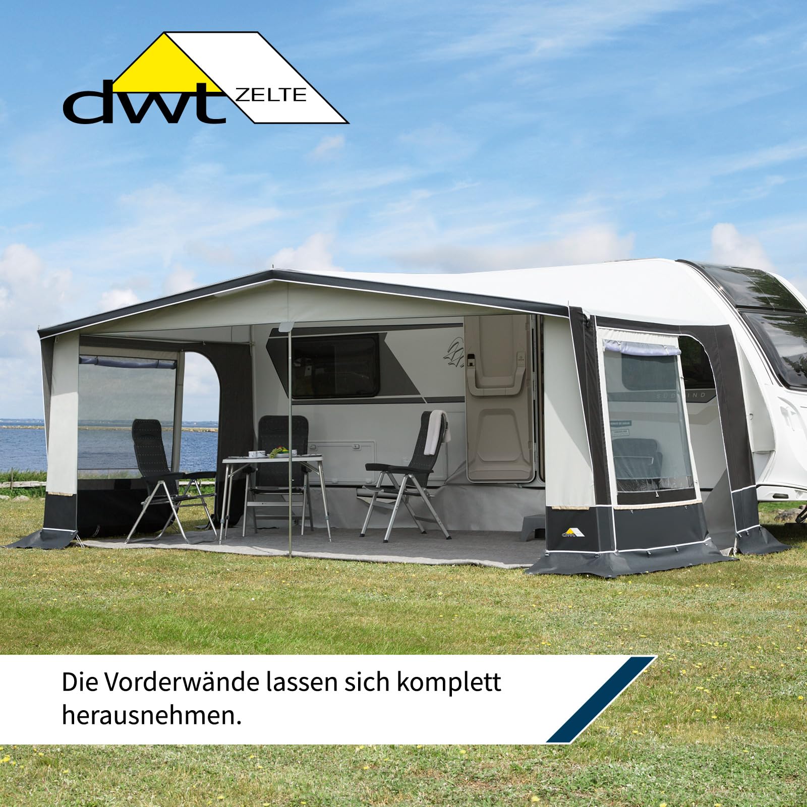 DWT Jubiläumsmodell für Einsteiger Jubilee 40 240cm Tiefe inkl.25 ST Gestänge, Reisezelt für Wohnwagen