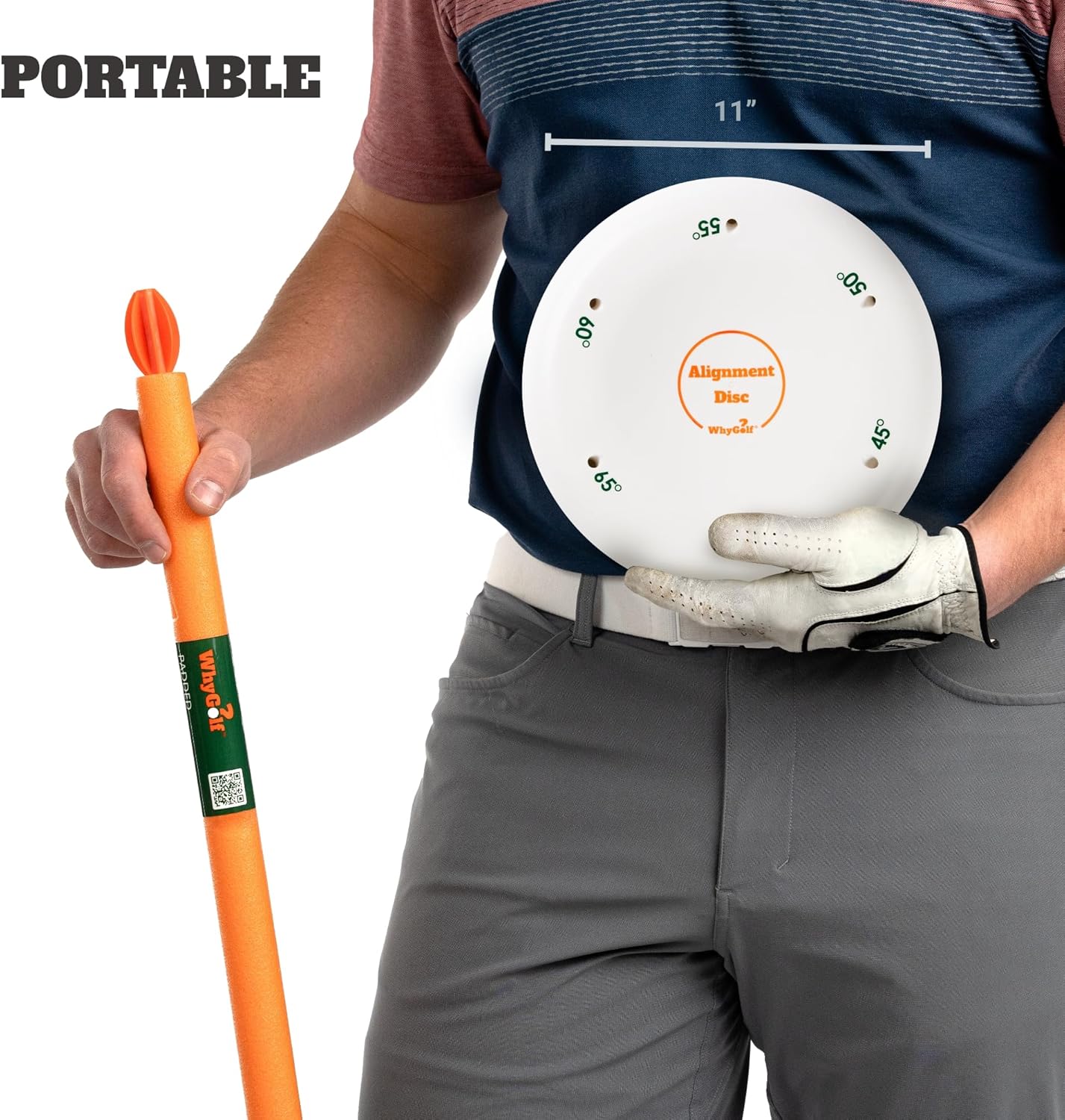 WHYGOLF Alignment Discs & Padded Golf Alignment Rods – Versatile Golf Training Aid for Swing Plane, Path, Posture & Setup – Easily Adjust Angles for Better Accuracy