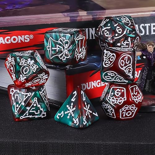 Vista 85 de CiaraQ Juego de dados poliédricos – Dados de juego de rol DND para juegos de mesa RPG de Calabozos y Dragones, multicolor, 70 piezas