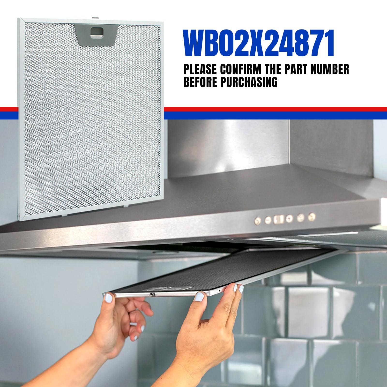 3 filtros de grasa para campana extractora WB02X24871, filtro de grasa compatible con los modelos GE JVW5361EJ1ES, JVW5361EJ2ES, JVW5361SJ1SS, JVW5361FJ1DS, JVW5361BJ1TS