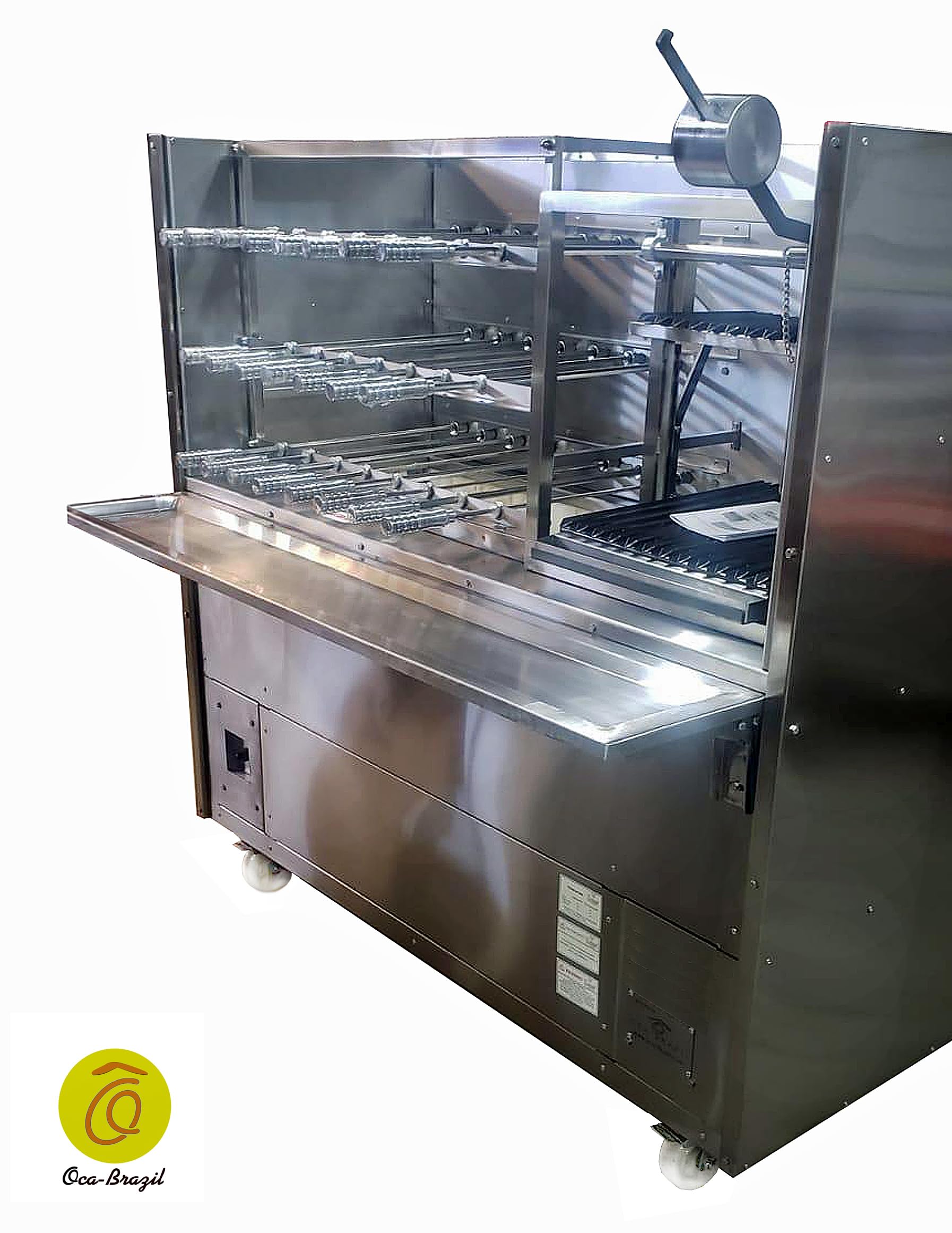 Brazilian Charcoal Grill for BBQ - 23 Skewers & Double Griddles - NSF Certified - Professional Grade