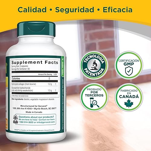 Miniatura 8 de Genacol Plus – Suplemento de Glucosamina y Colágeno para Articulaciones, Lubrica, Protege y Mantiene las Articulaciones Saludables, Alivia el Dolor
