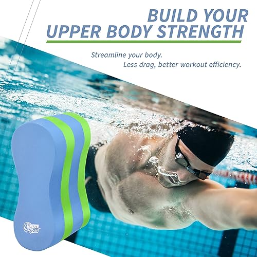 Miniatura 6 de Sunlite Sports Boya de tracción EVA de 5 capas para piernas - Ayuda para entrenamiento en piscina, soporte para piernas y caderas para adultos,