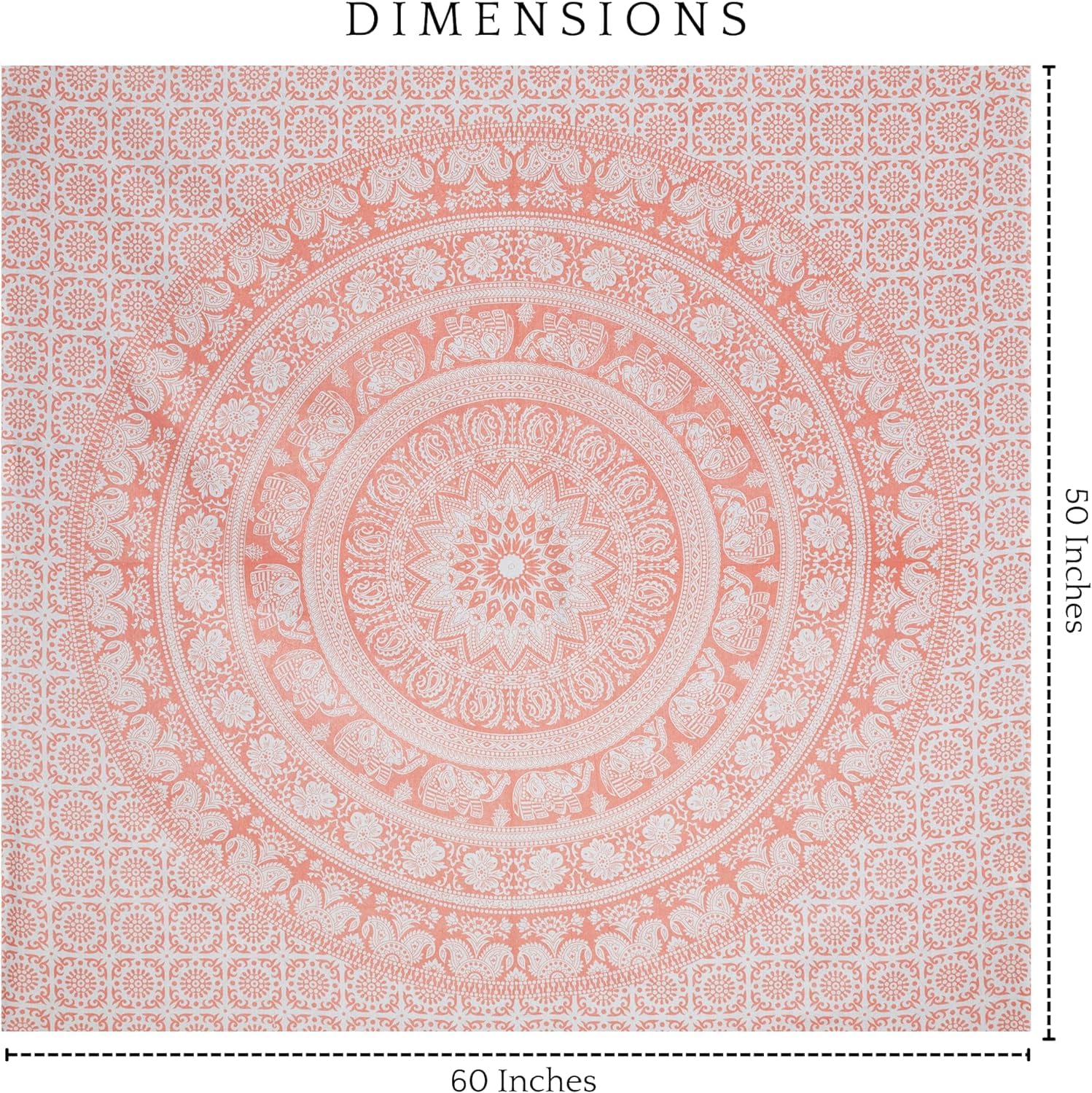 Craft Trade Mandala Elephant Tapestry Pink Hanging Tapestry Boho Hippie Tapestries for Decor Living Room Yoga Meditation and Bedroom - Image 3
