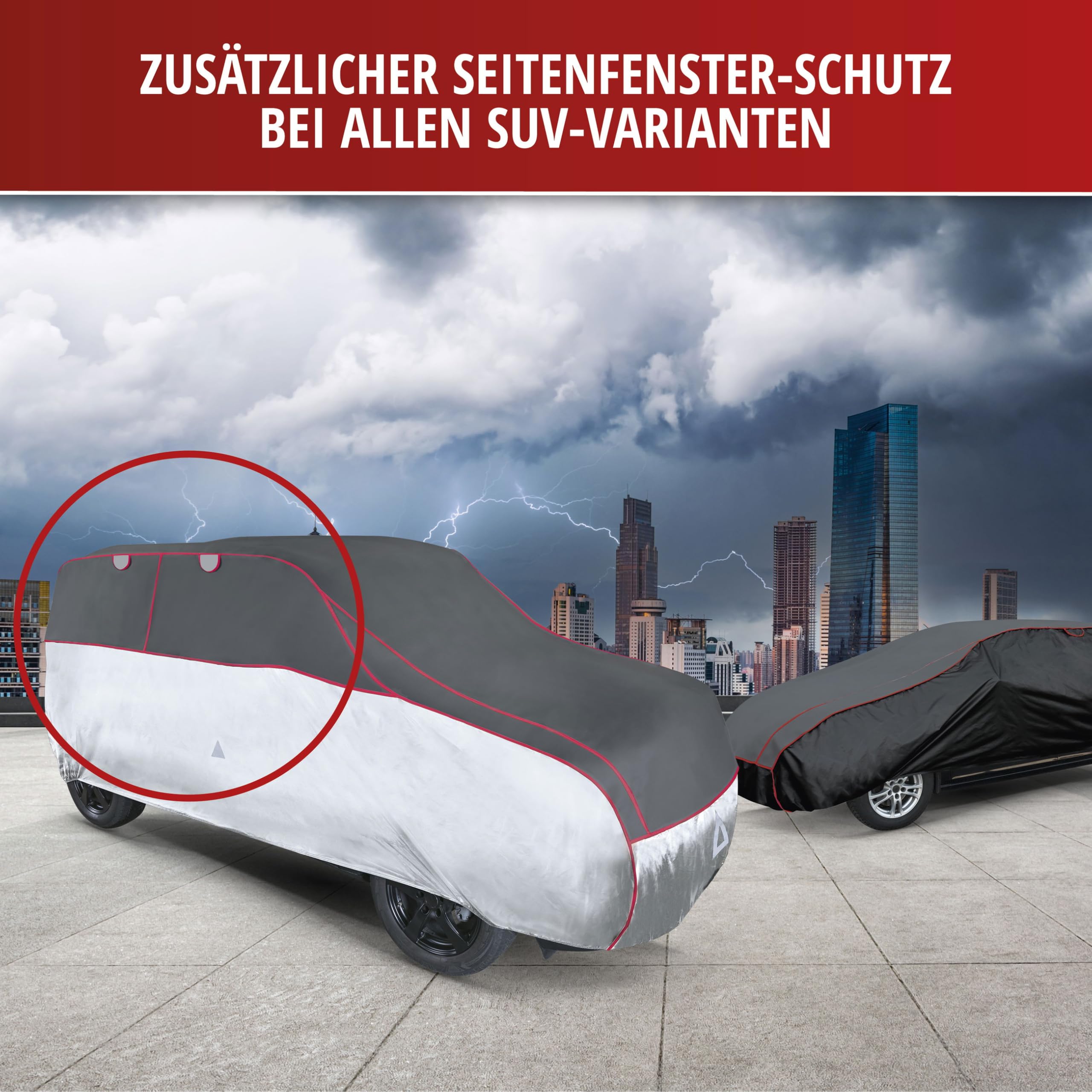 Walser Hagelschutz Abdeckplane Auto, Autogarage Abdeckung Pro, 100% Polyester, Größe 1, Anthrazit-Schwarz