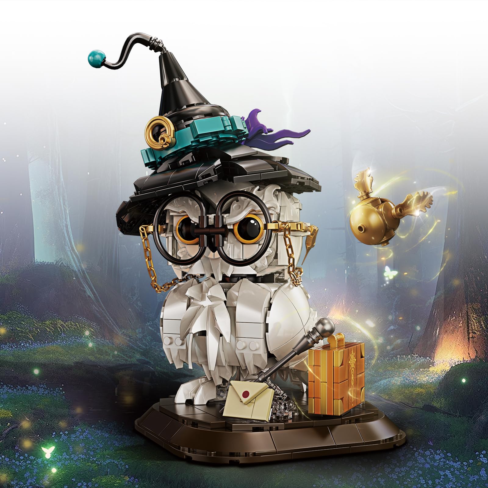Harry Owl Animal Building Set for Kids Potter Collectible Magic Bird Model Toys Compatible with Lego Animal for Adults Creative Home Decor and Office Art Gifts Toys for Boys and Girls Aged 8+
