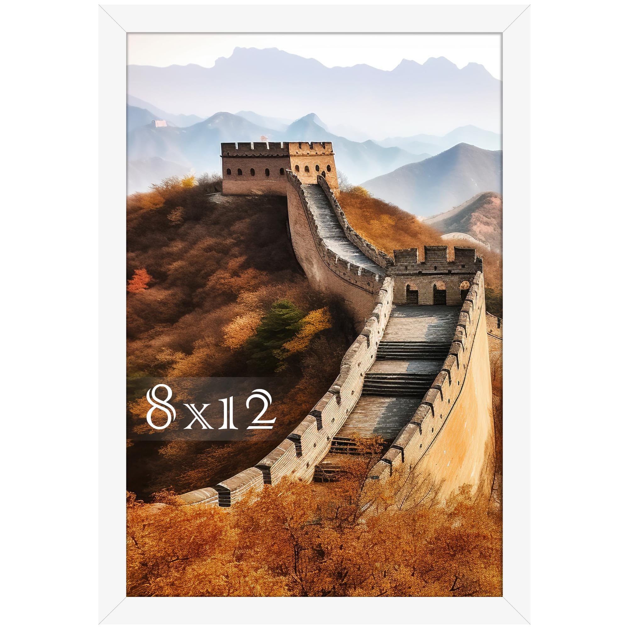 Picrit 8x12 Picture Frame, Photo Frame for Wall Mounting Display, White — image 1