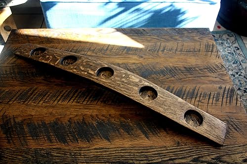 Miniatura 3 de Portavelas de 5 barriles de velas estaca de barril de vino decoración del hogar portavelas votivas se adapta a velas Glassybaby nogal oscuro