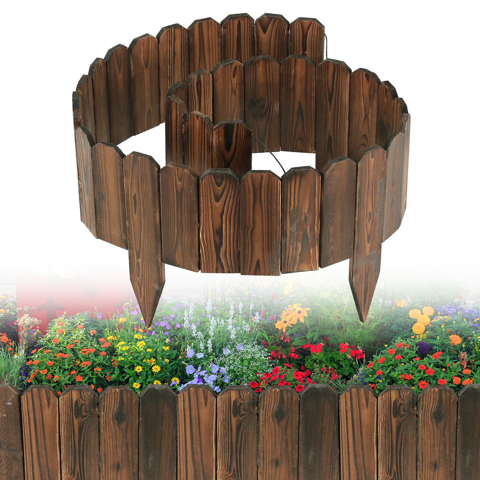 Alphatool Rustic Pine Wood Landscape Edging