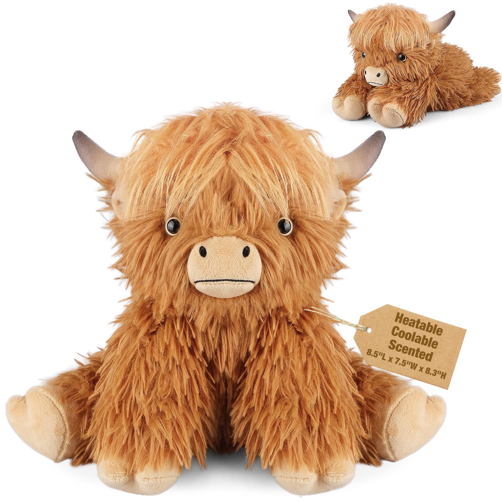 Amazon.com: Coolable & Microwavable Highland Cow Stuffed Animal