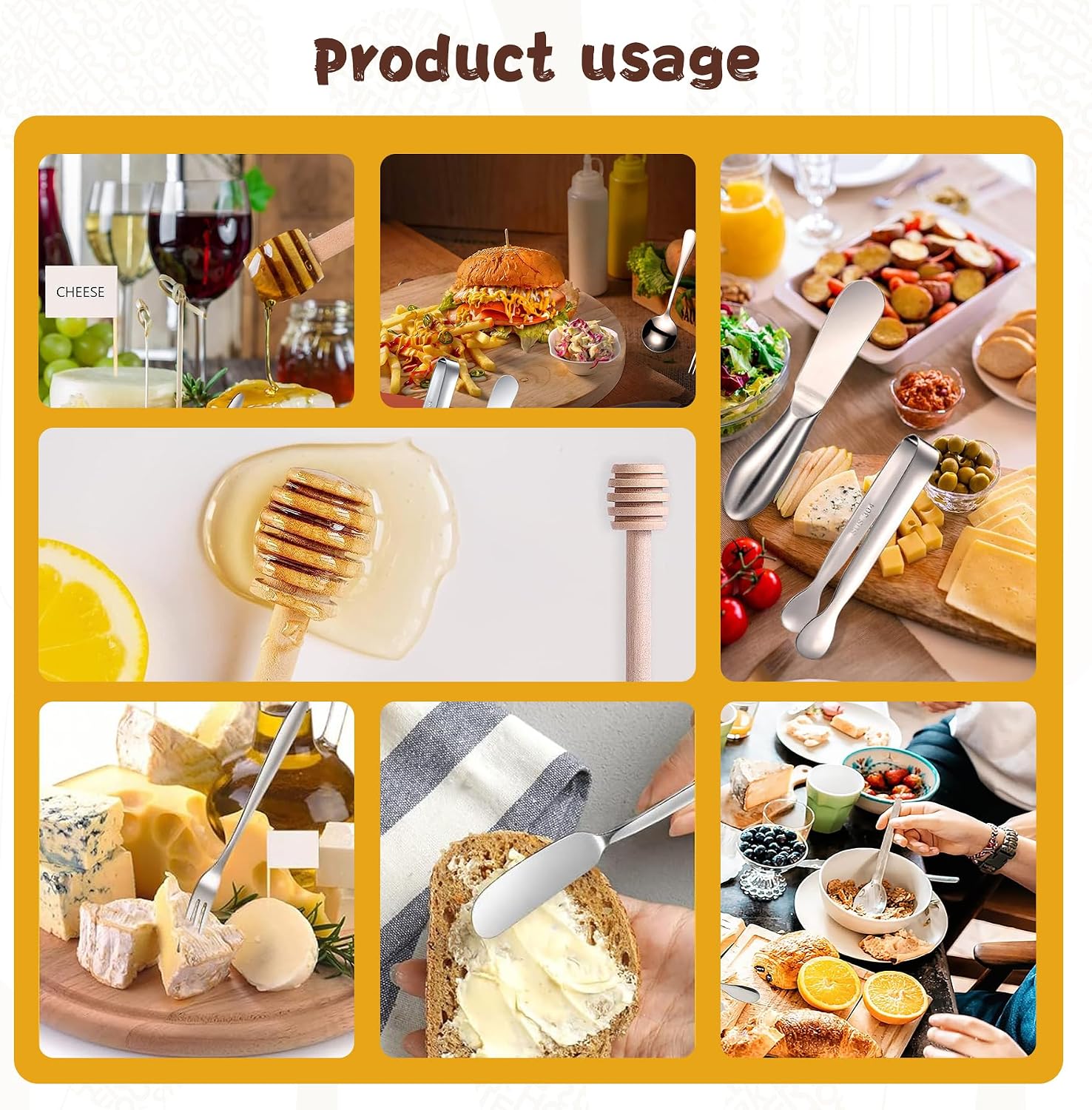 Spreader Knife Set,8-Piece Cheese and Butter Spreader Knives,Mini Serving Tongs,Stainless Steel Multipurpose Butter Knives Used for Cheese, Cold Butter, Jam and Other Kitchen Daily