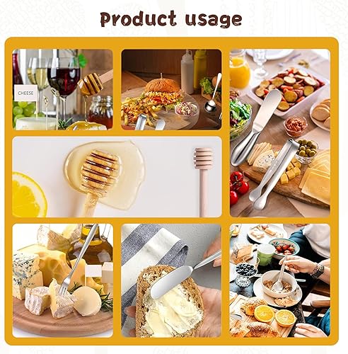 Miniatura 6 de AICNEI 12 Pcs Spreader Knife Set, Multipurpos Cheese and Butter Spreader Knives,Mini Serving Tongs, One-piece Stainless Steel, Gifts for