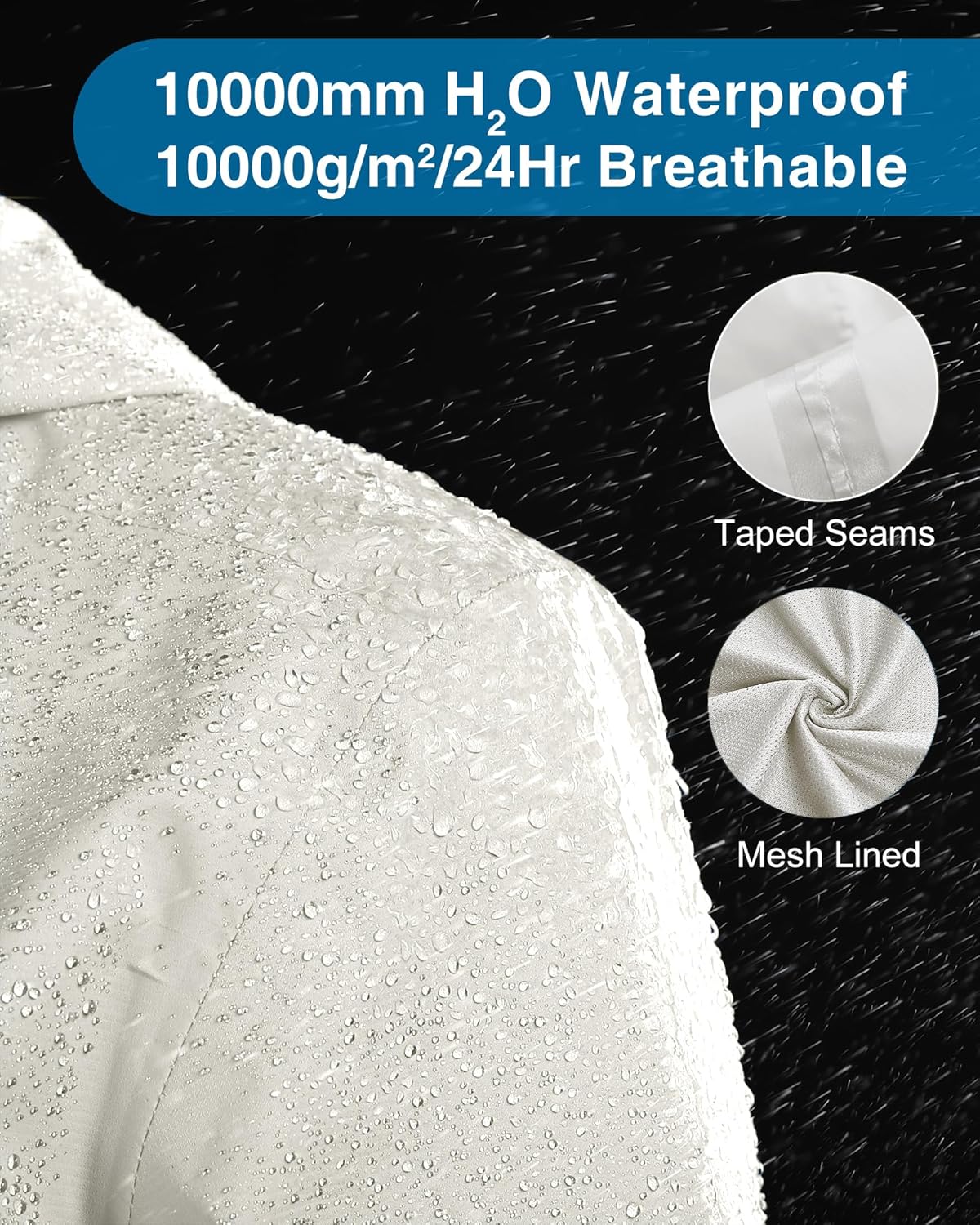 33,000ft Packable Rain Jacket Women Lightweight Waterproof Raincoat with Hood Cycling Bike Jacket Windbreaker - Image 2