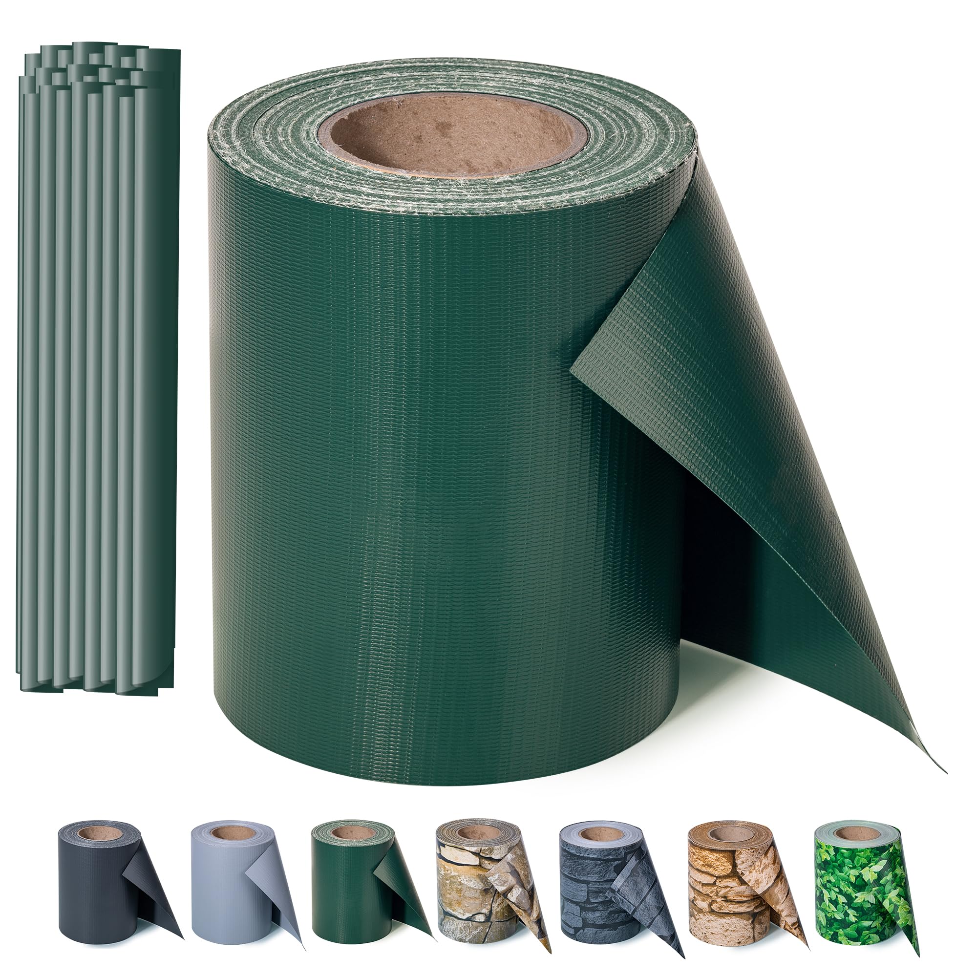 Zichaojia Sichtschutzstreifen Zaun 35 m x 19 cm inkl.20 Clips, PVC Sichtschutz Zaunfolie Sichtschutzstreifen Doppelstabmatten für Gartenzaun (35 m x 19 cm, Grün)