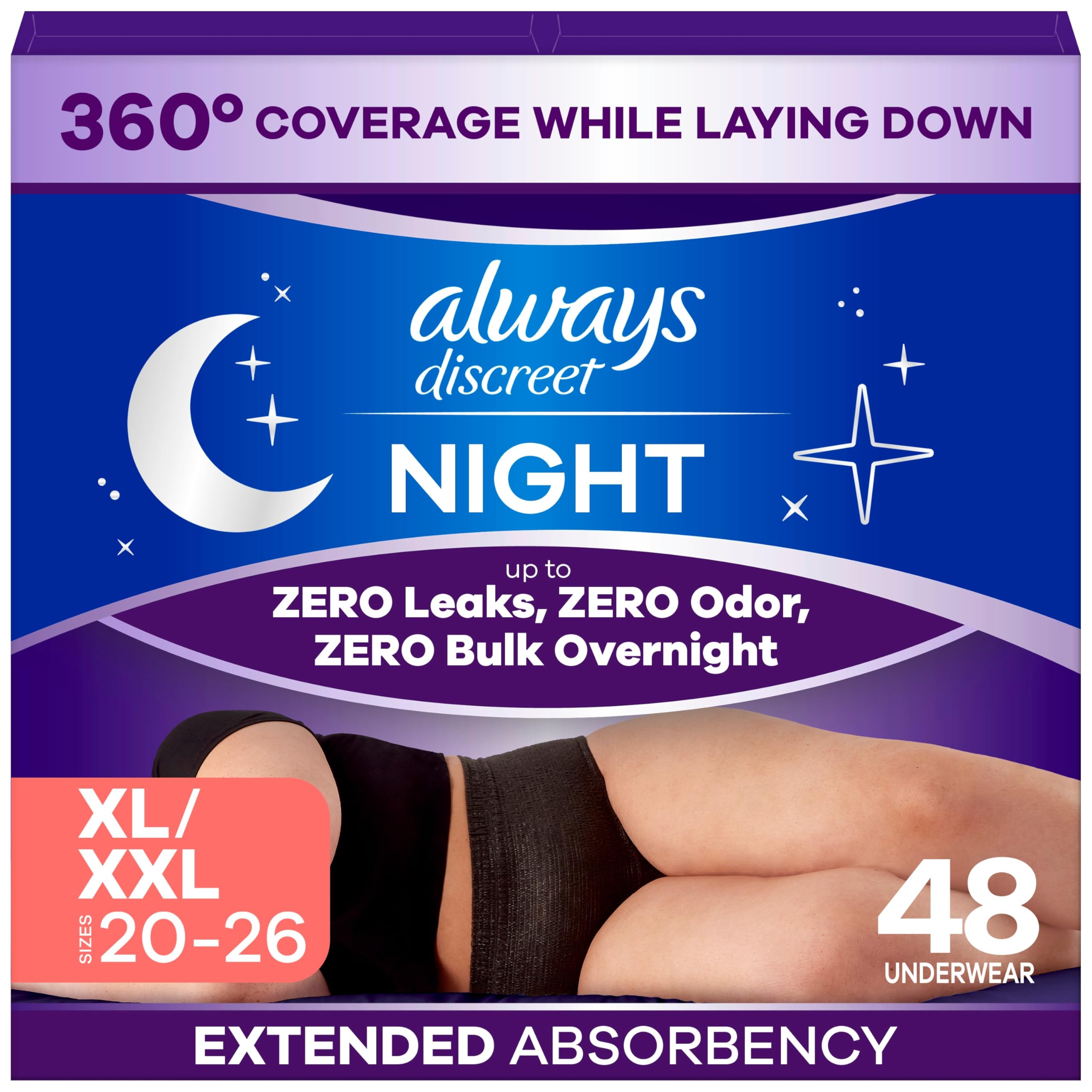 Overnight Adult Incontinence & Postpartum Bladder Leak Underwear for Women, Disposable, XL