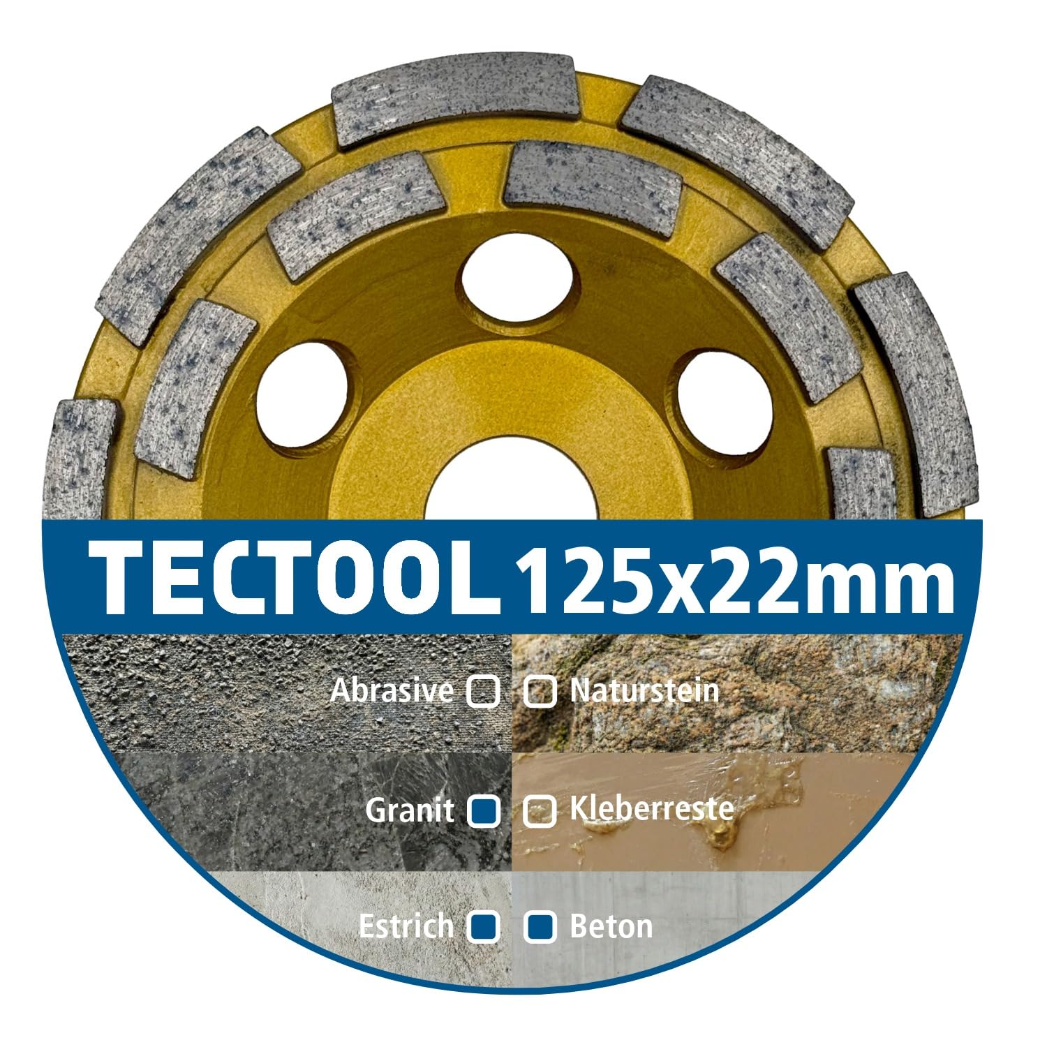 18400 diamentowy talerz szlifierski, beton i jastrych, Ø 125