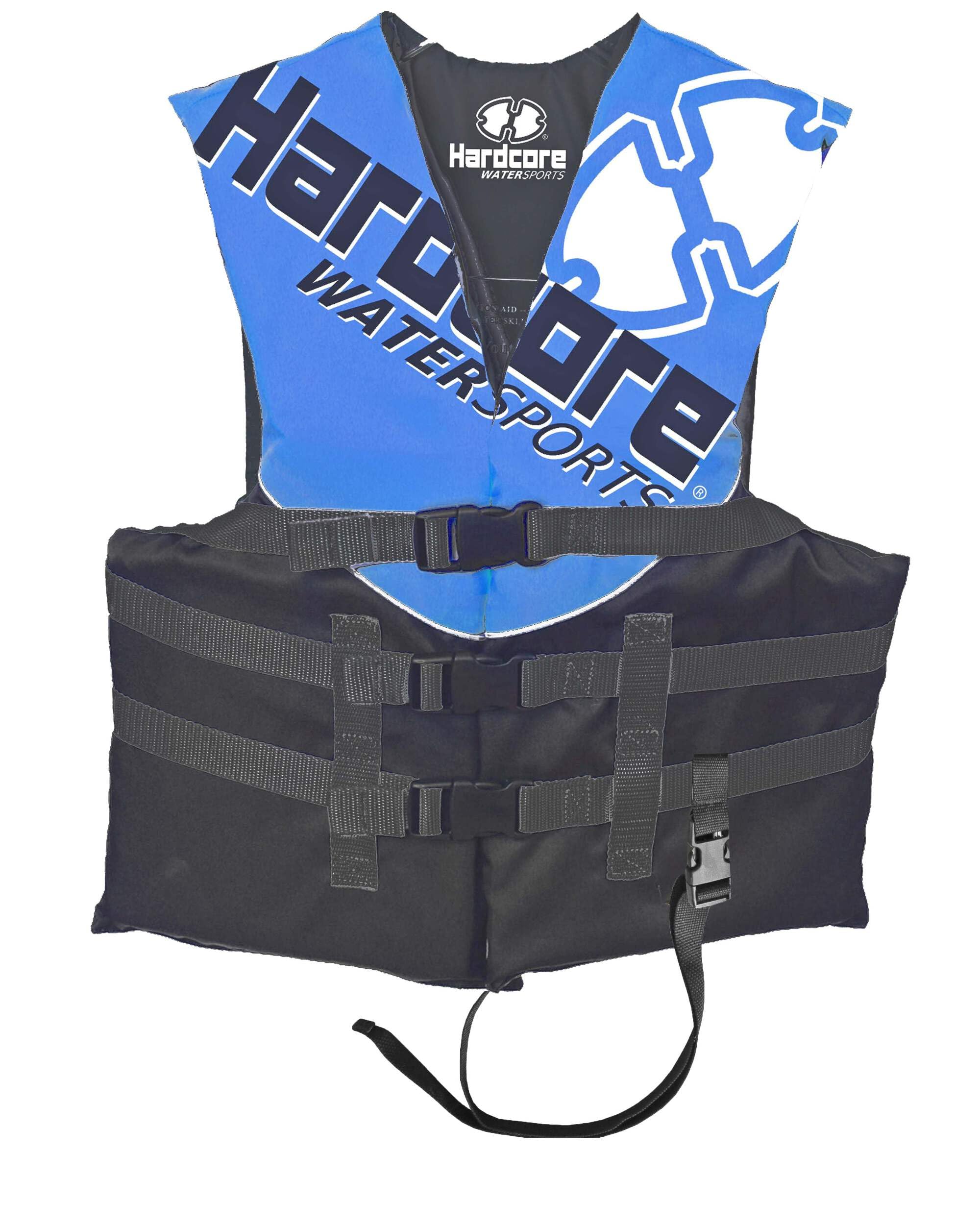 Hardcore USCG Type III Life Jacket PFD for Adults & Kids | Durable, Comfortable Ski Vest with Leg Strap for Watersports, Boating, Tubing & Enhanced