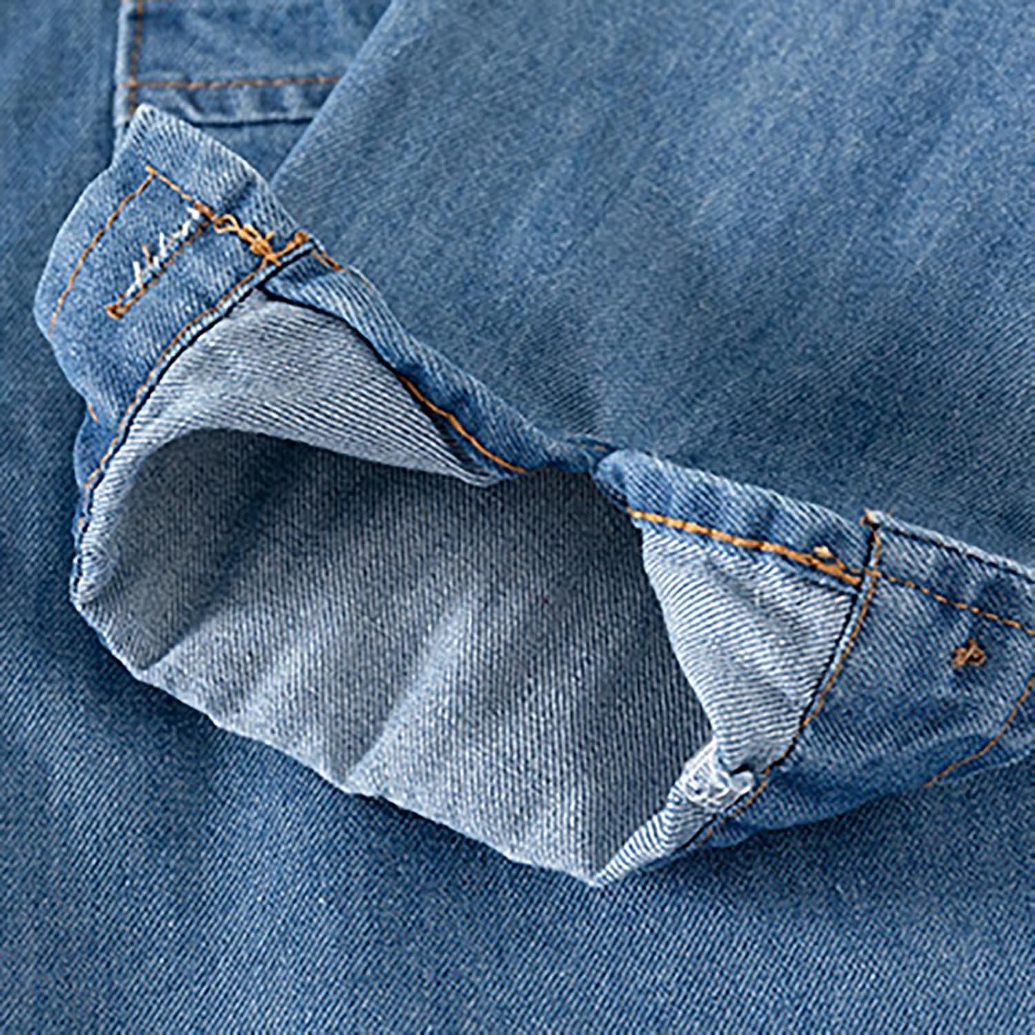 Toddler Baby Boys Cute Long Sleeve Button Down Denim Jean Shirt Slouchy Denim Dress Shirt Tops Blouse