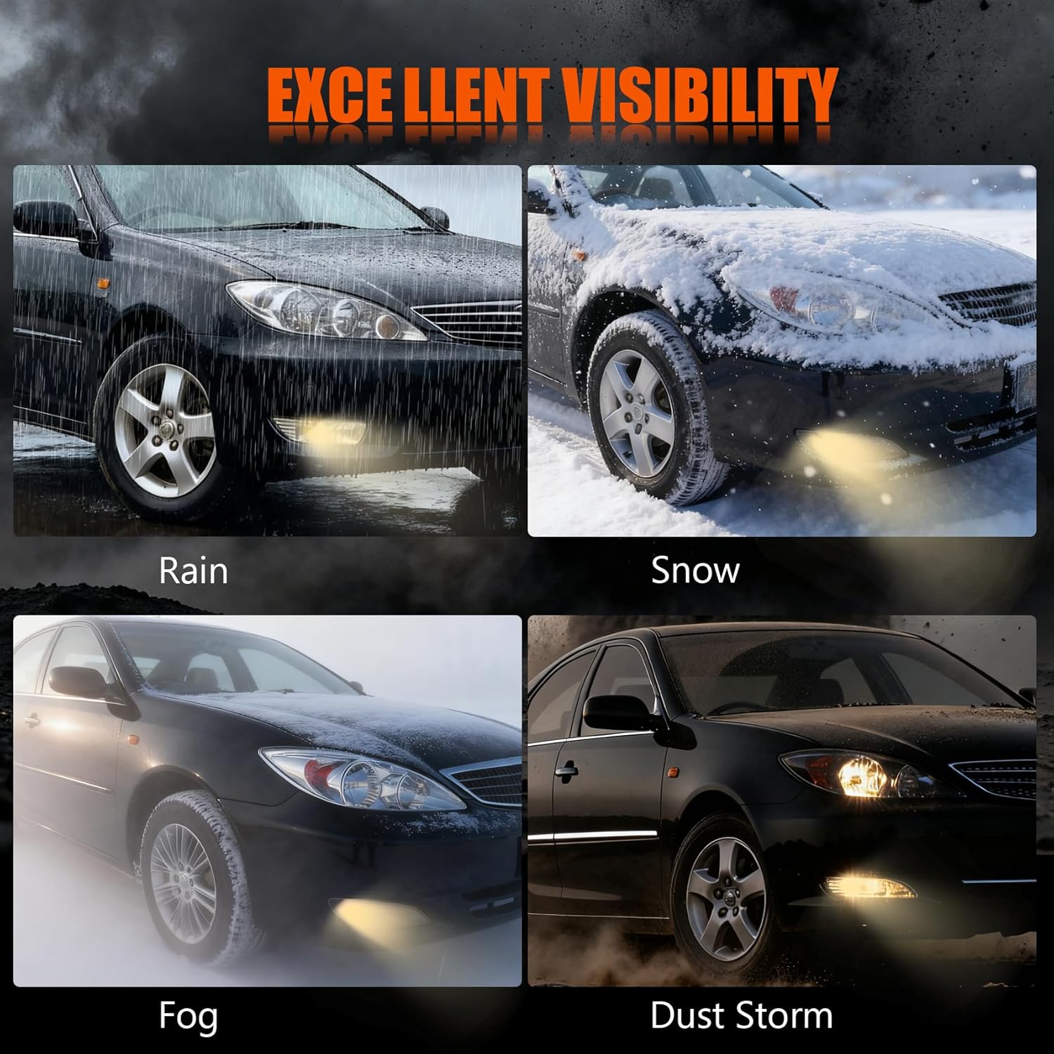 LED Fog Light Assembly with DRL Turn Signal, High Brightness Clear Front Lights Kit Vehicle Specific Fit for 2002-2004 Toyota Camry 2005-2008 Corolla 2002-2003 Solara DOT Approved