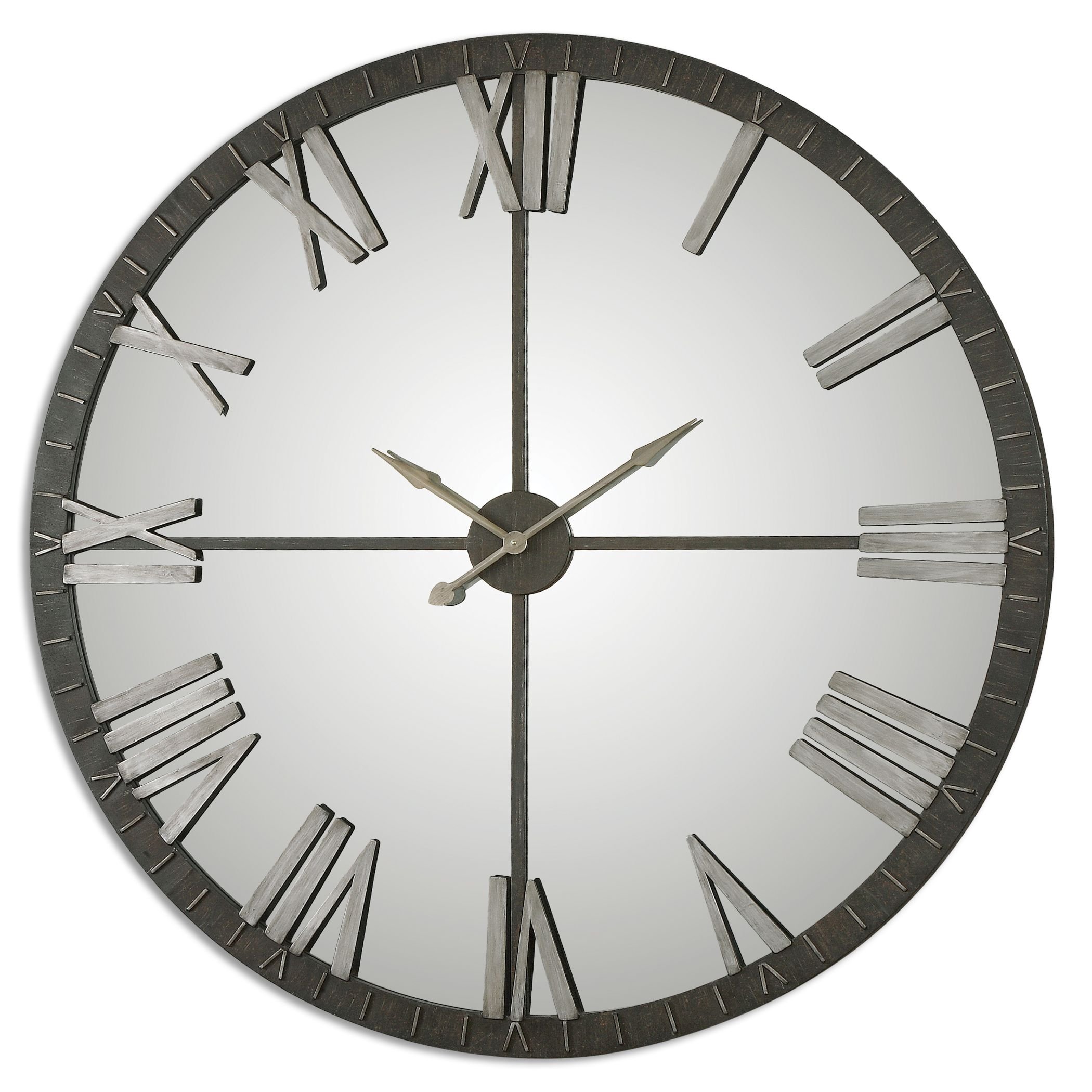 Buy Zinc Decor Large Bronze Metal Wall Clock With Mirrored Face XL 60