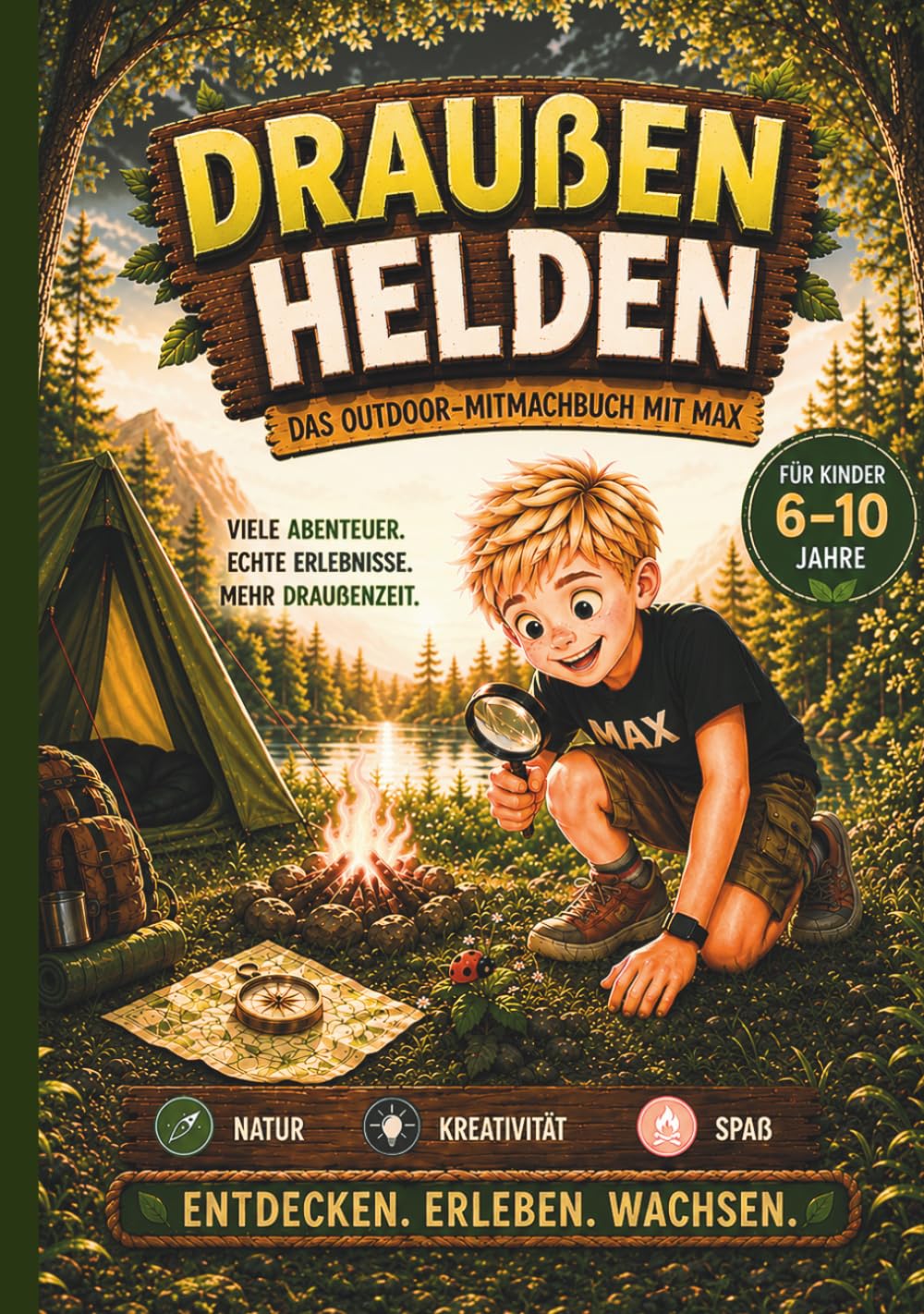 DRAUßEN-HELDEN – Das große Outdoor-Mitmachbuch für Kinder 6-10Jahre: Viele Abenteuer, Echte Erlebnisse, Mehr Draußenzeit