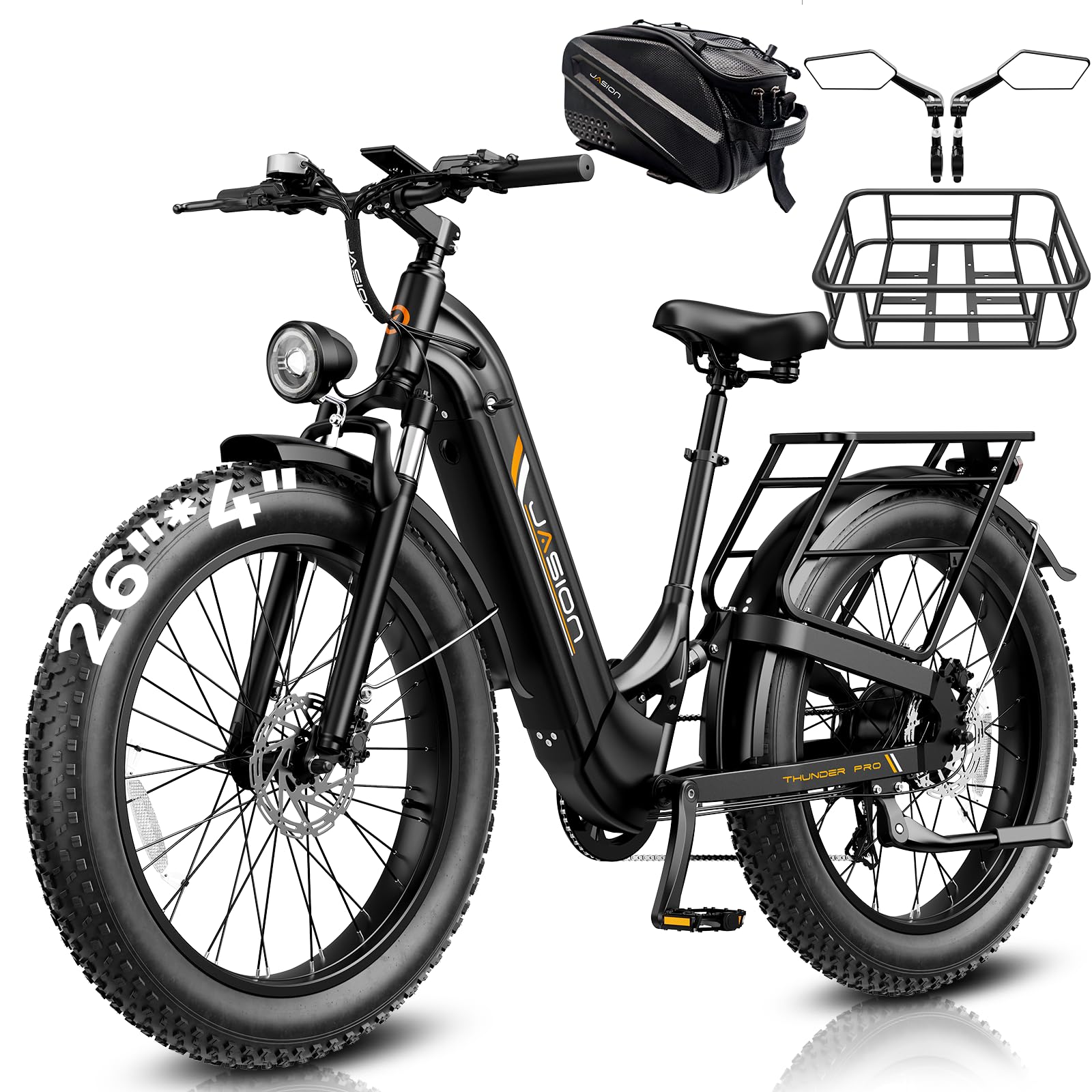 Jasion Thunder Pro ST Electric Bike,2000W Peak Ebikes for Adults,26''Fat Tire Best Ebike for Men,90 Miles with 1040Wh Removable Battery,35+MPH Max Speed Bicycles,500LB Capacity