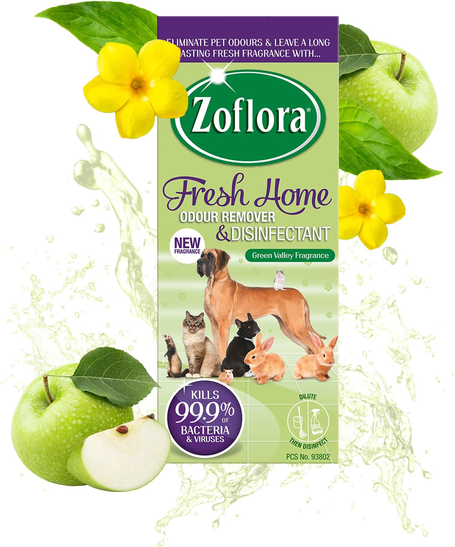 Zoflora Concentrated Disinfectant Fresh Home Green Valley Fragrance 500ml