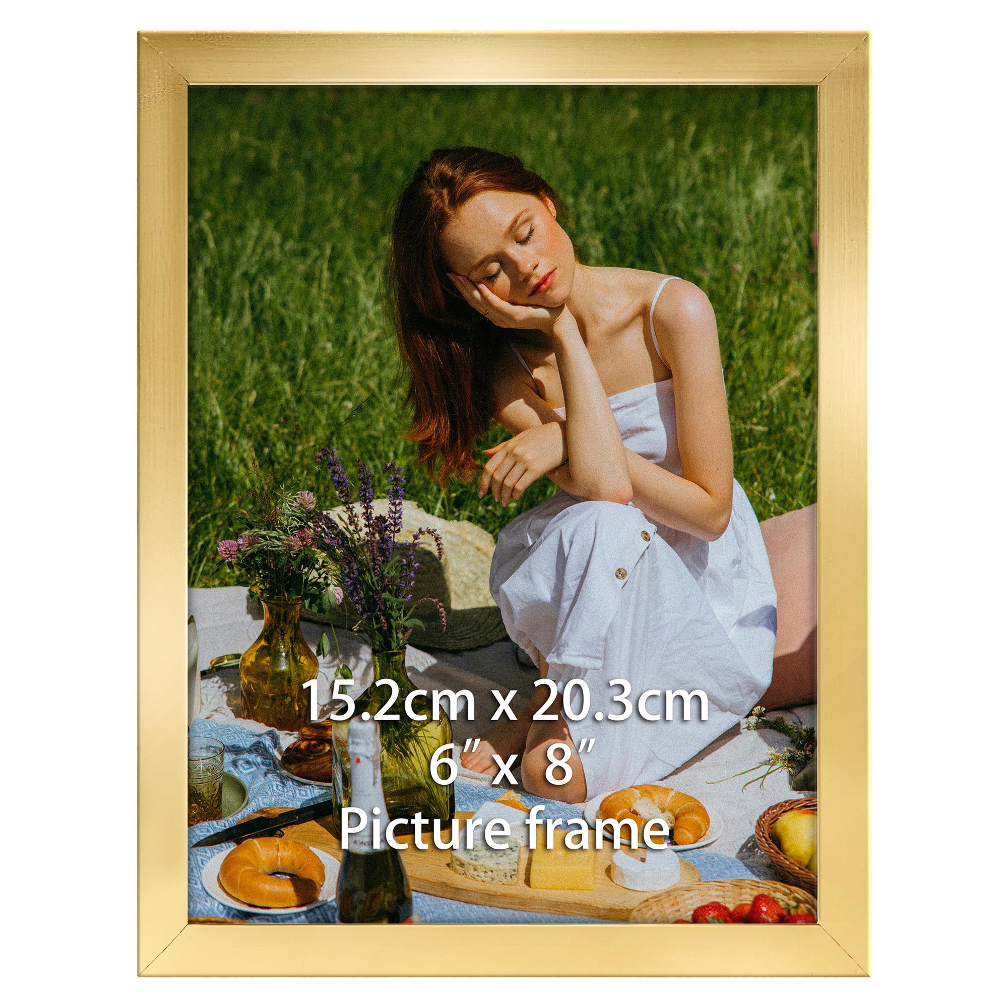 Vasemouh 6x8 Photo Frame Gold, Single 8x6 Picture Frame Horizontal or Vertical Wall Mounting and Tabletop Display for Home, Office, Gallery โ image 1