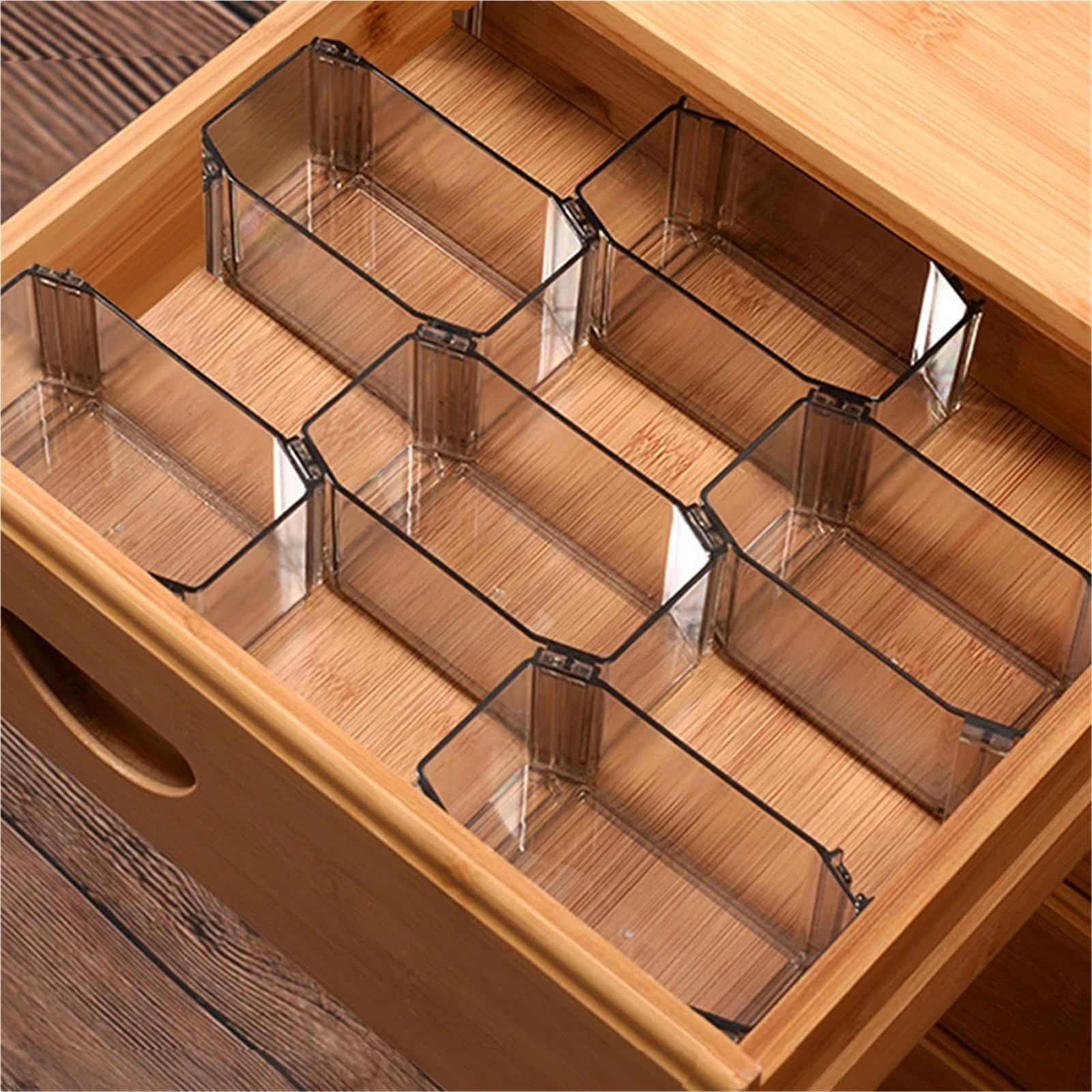 Organizer Cassetti 6Pcs/Set Ps Drawer Organizer Household Transparent Desktop Storage Divider
