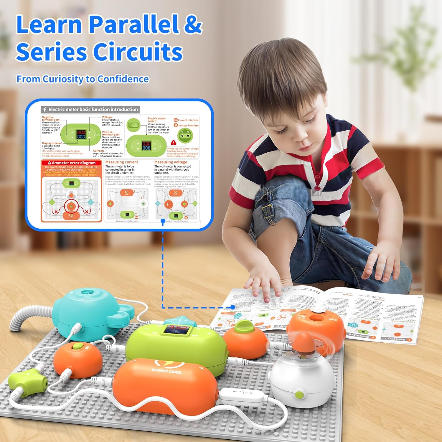 STEM Science Kit for Kids - Electronics Exploration Educational Toy, 31 Circuit Parts & 300+ Projects, No Soldering Needed, Toddler Coding Experiment Gifts for Boys Girls Ages 3-12