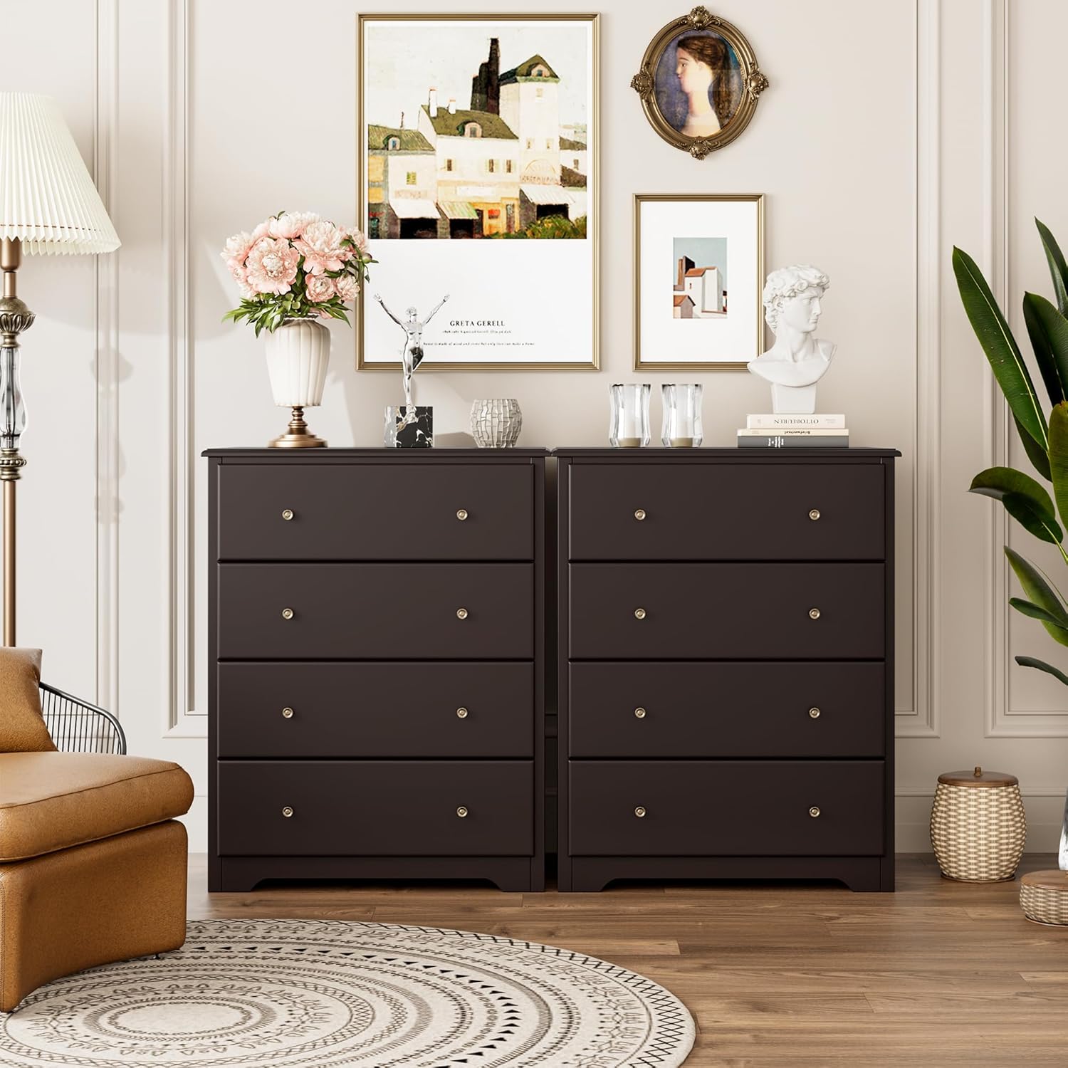 Detailed dimensions of the HOUSUIT 4-Drawer Dresser