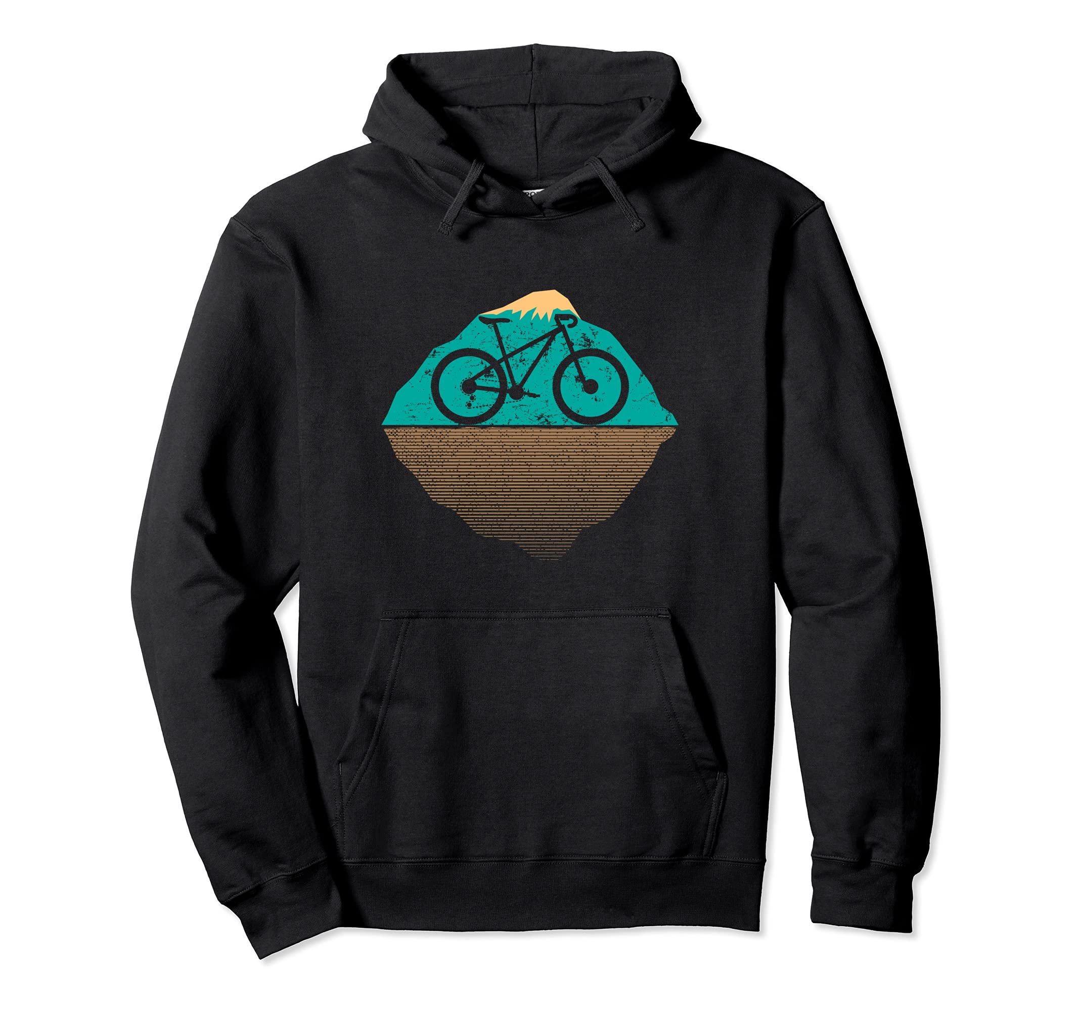 Racing Bike With Summit Silhouette For Cyclist - Bicycle Pullover Hoodie, Black