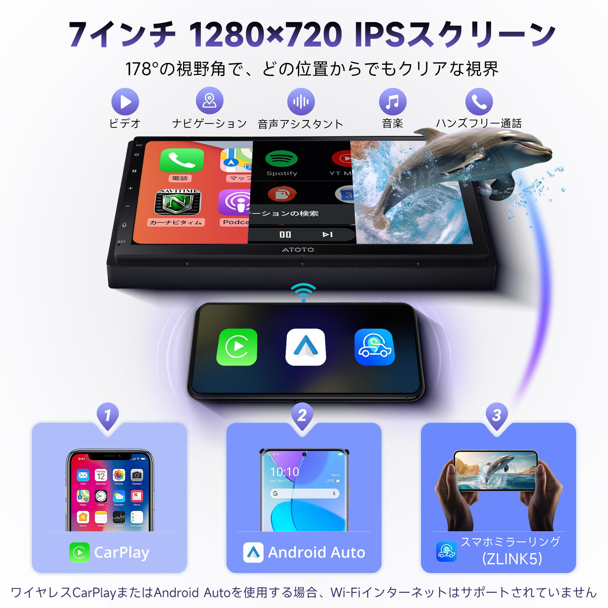 Amazon.co.jp: ATOTOLIFE A5L 2DIN Android Navigation System
