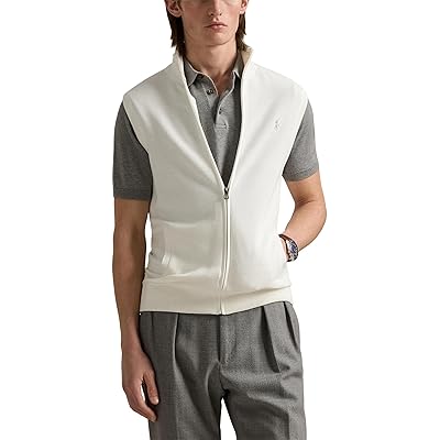 Polo Ralph Lauren Mesh Knit Cotton Full Zip Sweater Vest Men